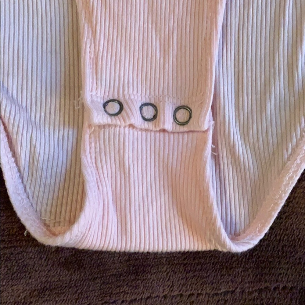 SMALL Two Aerie Ribbed Bodysuits Pink Gray Small - Picture 5 of 7